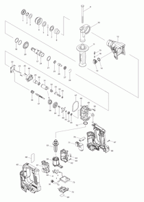 Page 1 Diagram and Parts List for XRH06ZB  Makita Hammer