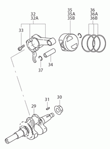 Part Location Diagram of 277-23512-17 Subaru Piston Ring Set