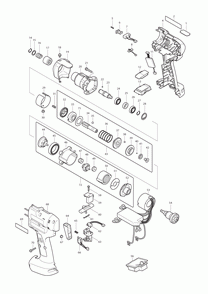 Page 1 Diagram and Parts List for BFT124RZ  Makita Drill