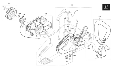 Fig-5 Diagram and Parts List for EA5000PRFL  Makita Chainsaw