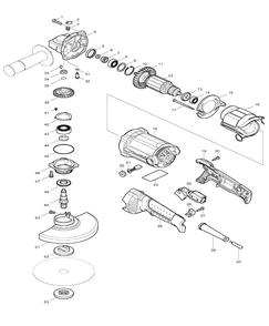 Page 1 Diagram and Parts List for GA6010  Makita Grinder