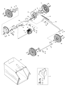 Fig-2 Diagram and Parts List for XML08Z  Makita Lawn Mower