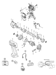 Page 1 Diagram and Parts List for 6918DWD  Makita Drill