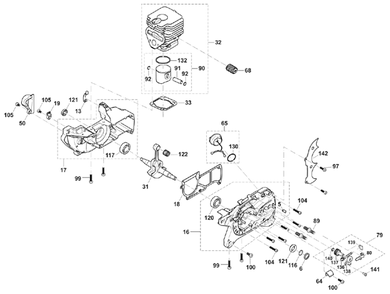 Diagram 3 Diagram and Parts List for EA6100PREL  Makita Chainsaw