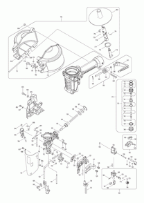 Page 1 Diagram and Parts List for AN635H  Makita Nailer
