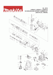 Page 1 Diagram and Parts List for LXRH01 Type 1 Makita Hammer