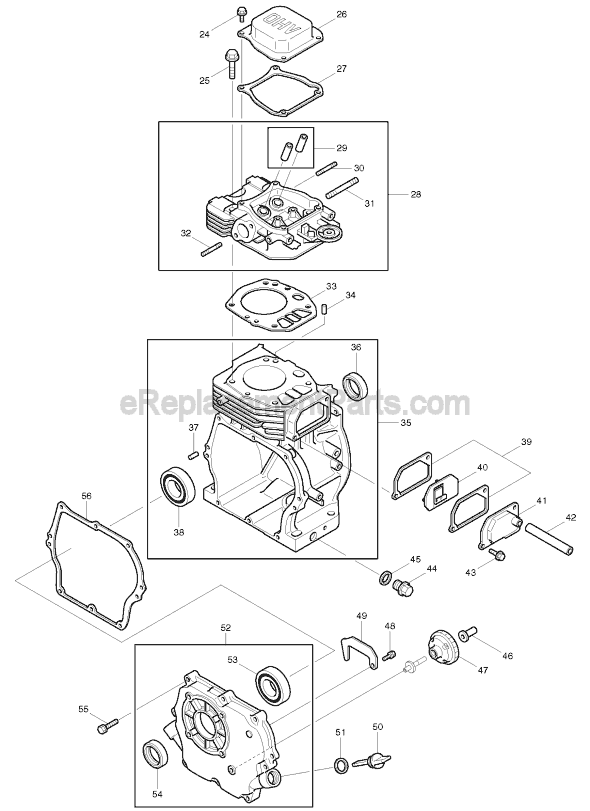 Page B Diagram and Parts List for EW210R  Makita Water Pump