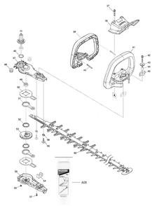 Fig-1 Diagram and Parts List for GHU01M1  Makita Hedge Trimmer