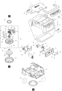 Diagram 1 Diagram and Parts List for XCV23Z  Makita Utility Vacuum