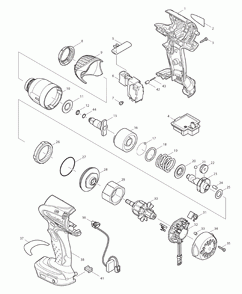 Page 1 Diagram and Parts List for XWT06  Makita Drill