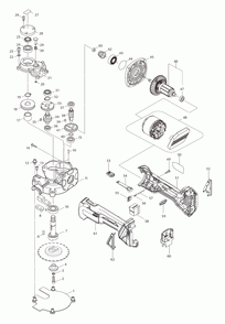 Page 1 Diagram and Parts List for XCS02ZK  Makita Grinder