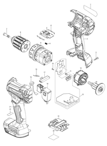 Fig-0 Diagram and Parts List for XFD13SM1  Makita Cordless Drill