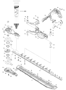 Diagram 2 Diagram and Parts List for GHU05  Makita Hedge Trimmer