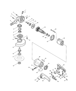 Page 1 Diagram and Parts List for 9617  Makita Grinder