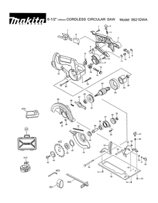 Page 1 Diagram and Parts List for 5621DWA  Makita Saw
