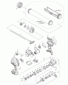 Page 1 Diagram and Parts List for XGC01T1B  Makita Caulking Gun