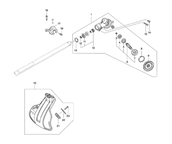 Diagram 1 Diagram and Parts List for CRU03Z  Makita Trimmer