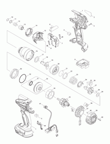 Part Location Diagram of 195927-8 Makita Tool Catcher Set