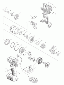 Page 1 Diagram and Parts List for XDT13T  Makita Drill