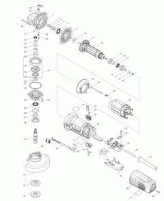 Page 1 Diagram and Parts List for GA4542C01  Makita Grinder
