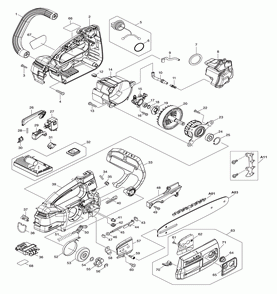 Page 1 Diagram and Parts List for XCU06Z  Makita Saw