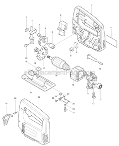 Page A Diagram and Parts List for 4320  Makita Jig Saw