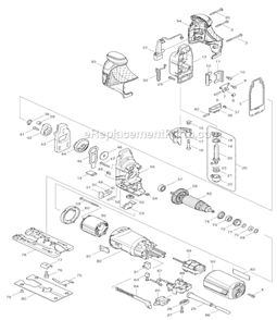 Page A Diagram and Parts List for 4351FCT  Makita Jig Saw