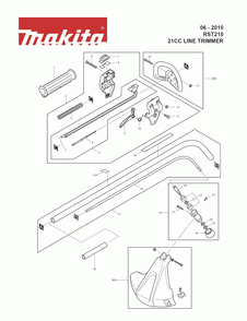 Page 3 Diagram and Parts List for RST210 Type 3 Makita Trimmer