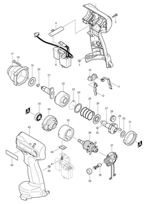 Page 1 Diagram and Parts List for 6933FDWD  Makita Drill