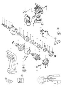 Page 1 Diagram and Parts List for 6916DWD  Makita Drill