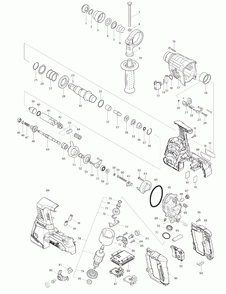 Page 1 Diagram and Parts List for XRH05Z  Makita Hammer