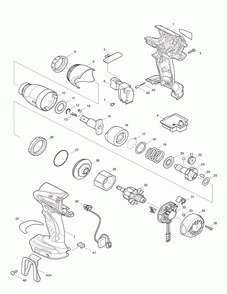 Page 1 Diagram and Parts List for BTW251FX1 Type 1 Makita Drill