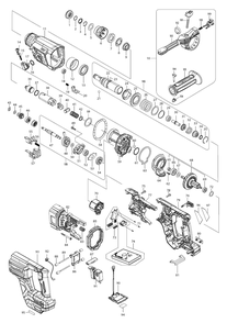 Fig-0 Diagram and Parts List for GRH07ZW  Makita Hammer Drill
