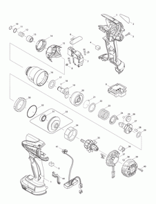 Page 1 Diagram and Parts List for LXDT04C1 Type 1 Makita Drill