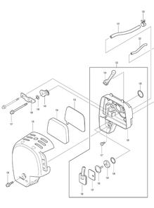 Page 6 Diagram and Parts List for PB2504  Makita Leaf Blower / Vacuum