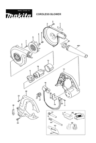Page 1 Diagram and Parts List for UB121DWD  Makita Leaf Blower / Vacuum
