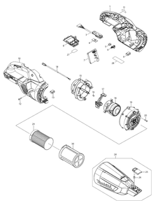 Fig-0 Diagram and Parts List for GLC01R1  Makita Upright Vacuum