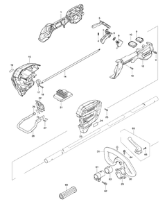 Fig-0 Diagram and Parts List for GRU01Z  Makita Trimmer