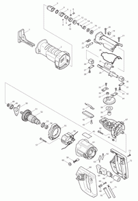 Page 1 Diagram and Parts List for JR3050TZ  Makita Saw