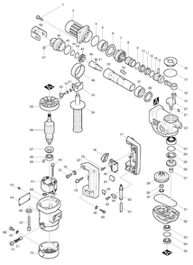 Page 1 Diagram and Parts List for HR3520  Makita Hammer