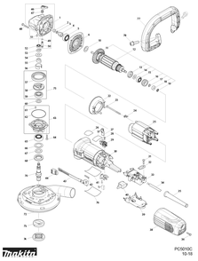 Diagram Diagram and Parts List for PC5010C  Makita Concrete Saw
