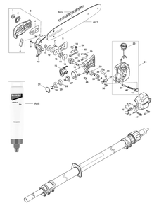 Fig-0 Diagram and Parts List for XAU02ZB  Makita Pole Saw