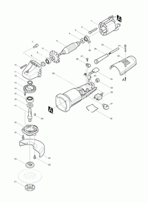 Page 1 Diagram and Parts List for 9504B  Makita Grinder