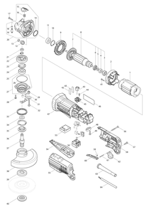 Fig-0 Diagram and Parts List for GA5053R  Makita Angle Grinder