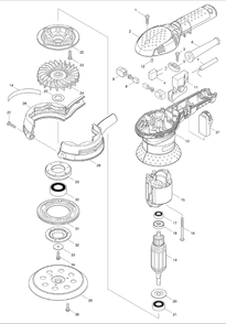 Page 1 Diagram and Parts List for BO5041  Makita Sander