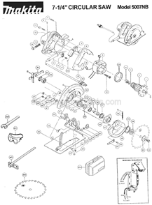 Part Location Diagram of 524536-0 Makita Field Assembly 115V