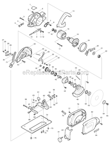 Page A Diagram and Parts List for 5057B  Makita Circular Saw