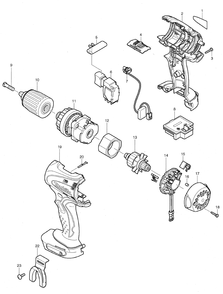 Page 1 Diagram and Parts List for BDF450  Makita Drill