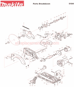 Part Location Diagram of 921477-5 Makita Hex. Bolt M8X55