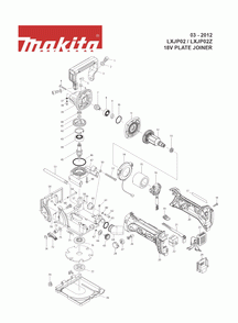 Page 1 Diagram and Parts List for LXJP02Z Type 1 Makita Planer Jointer